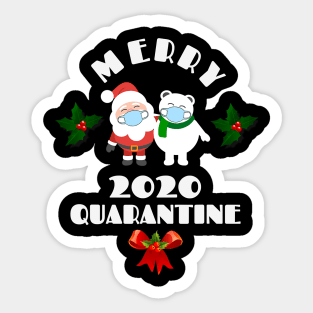 Merry Christmas 2020 Funny Quarantine Gift Face Mask Xmas Sticker